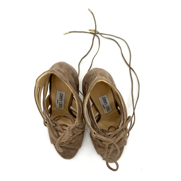 Jimmy Choo Hitch Sandal Booties In light Mocha NEW - Picture 8 of 12